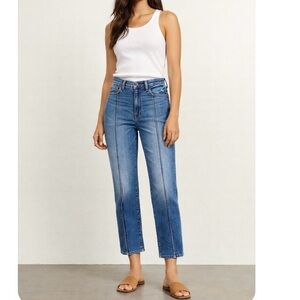 Current Elliott The Soulmate Jeans Seamed High Rise Slim Straight Jeans New